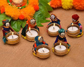 Set of 3 Pairs Puppet Tea Light Holder, Puppets Candle Holder, Table Top, Home Décor, Christmas Gift, Home Decorative Items, Birthday Gift